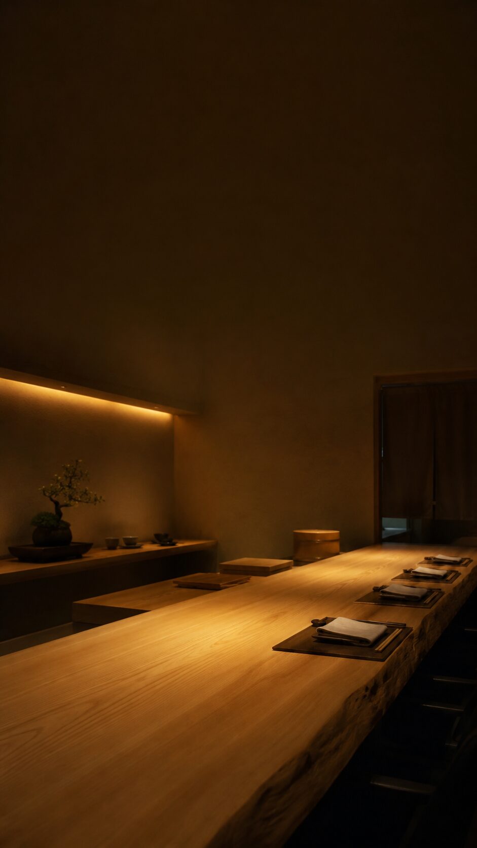 鮨ふじわらの店内